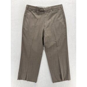 Incotex Pants Mens 36x25 Brown Wool Dress Trousers Flat Front Super 120s Italy